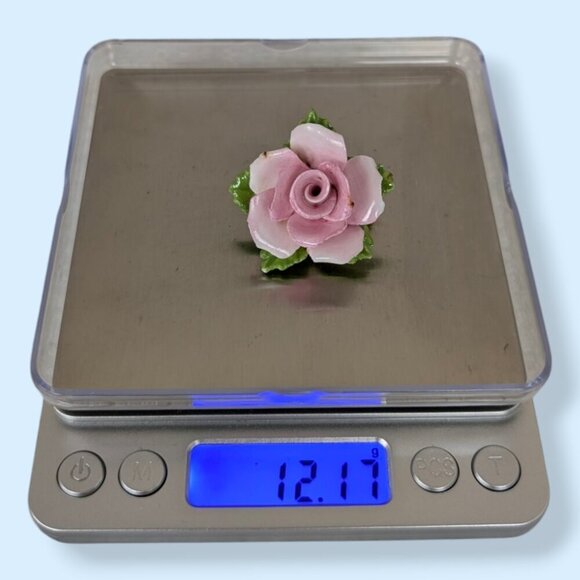 Vintage Coalport Pink Porcelain Floral Brooch - Picture 5 of 5